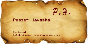 Peszer Havaska névjegykártya